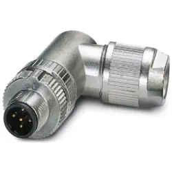 Plug, M12, 5 pole, push-in, screw locking, angled, 1424663