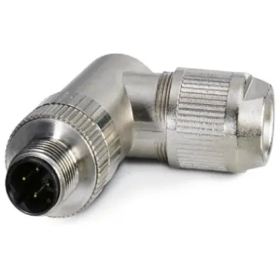 Plug, M12, 4 pole, IDC connection, screw locking, angled, 1554539 - 1