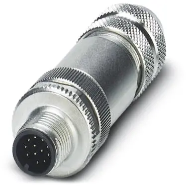 Plug, M12, 12 pole, solder connection, screw locking, straight, 1404410 - 1