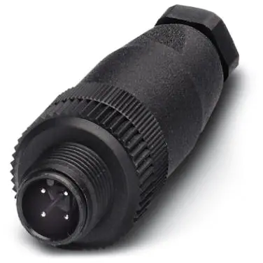 Plug, M12, 4 pole, screw connection, screw locking, straight, 1681088 - 1