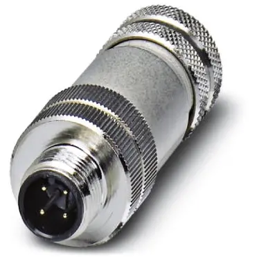 Plug, M12, 4 pole, screw connection, screw locking, straight, 1693830 - 1