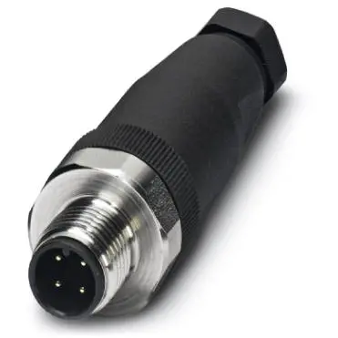 Plug, M12, 4 pole, screw connection, screw locking, straight, 1553161 - 1