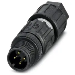 Plug, M12, 4 pole, IDC connection, screw locking, straight, 1641714