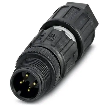Plug, M12, 4 pole, IDC connection, screw locking, straight, 1641714 - 1