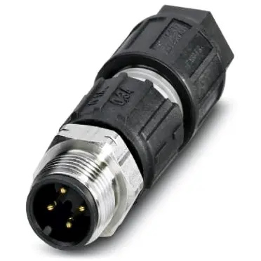 Plug, M12, 4 pole, IDC connection, screw locking, straight, 1440753 - 1