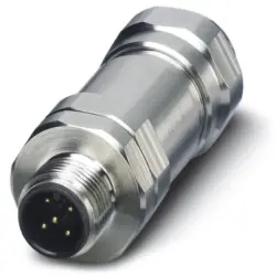 Plug, M12, 5 pole, screw connection, screw locking, straight, 1440025