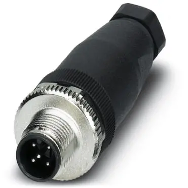 Plug, M12, 5 pole, screw connection, screw locking, straight, 1663116 - 1