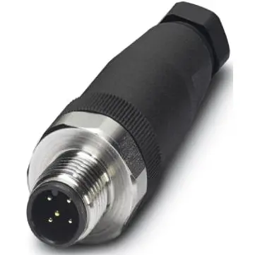 Plug, M12, 5 pole, screw connection, screw locking, straight, 1553187 - 1