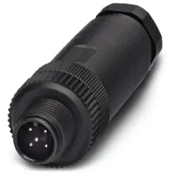 Plug, M12, 5 pole, screw connection, screw locking, straight, 1500774