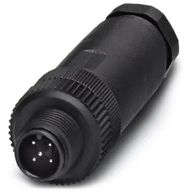 Plug, M12, 5 pole, screw connection, screw locking, straight, 1500774 - 1