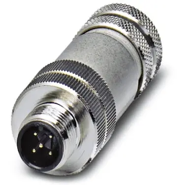 Plug, M12, 5 pole, screw connection, screw locking, straight, 1508352 - 1