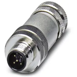 Plug, M12, 5 pole, screw connection, screw locking, straight, 1403854