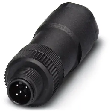 Plug, M12, 5 pole, screw connection, screw locking, straight, 1662285 - 1