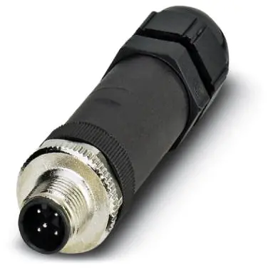 Plug, M12, 5 pole, screw connection, screw locking, straight, 1556825 - 1