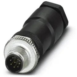 Plug, M12, 8 pole, screw connection, screw locking, straight, 1410666