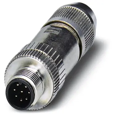 Plug, M12, 8 pole, IDC connection, screw locking, straight, 1543236 - 1