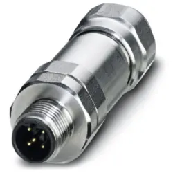 Plug, M12, 5 pole, screw connection, screw locking, straight, 1440148