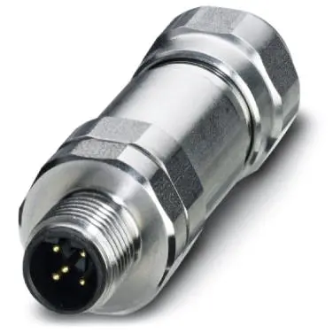 Plug, M12, 5 pole, screw connection, screw locking, straight, 1440148 - 1