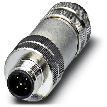 Plug, M12, 5 pole, screw connection, screw locking, straight, 1507764 - 1