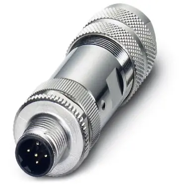 Plug, M12, 5 pole, screw connection, screw locking, straight, 1401096 - 1