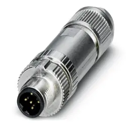 Plug, M12, 5 pole, push-in, screw locking, straight, 1424662