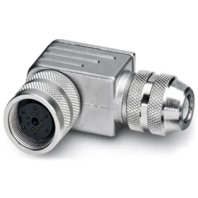 Jack, M16, 14 pole, solder connection, screw locking, angled, 1500253 - 1