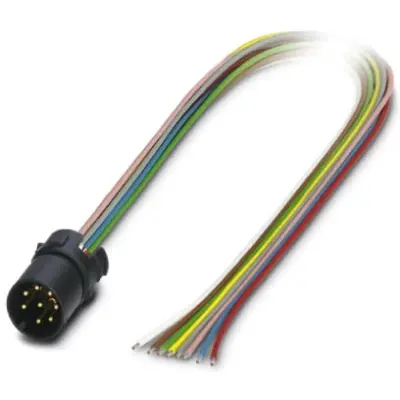 Plug, M12, 8 pole, crimp connection, screw locking, straight, 1457827 - 1
