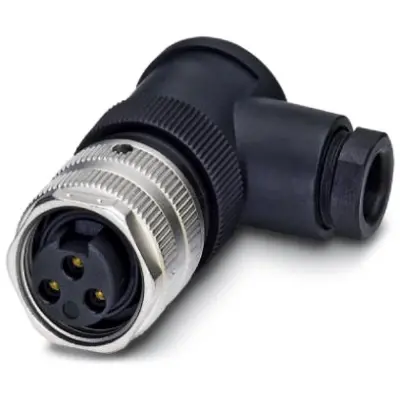 Jack, 3 pole, screw connection, screw locking, angled, 1521478 - 1