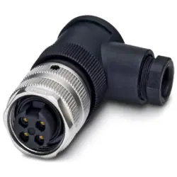 Jack, 4 pole, screw connection, screw locking, angled, 1521494