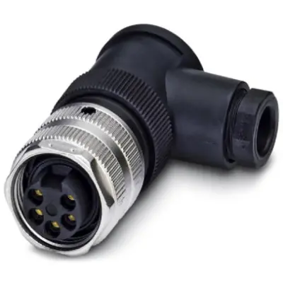 Jack, 5 pole, screw connection, screw locking, angled, 1521517 - 1