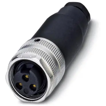 Jack, 3 pole, screw connection, screw locking, straight, 1521300 - 1