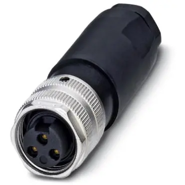 Jack, 3 pole, screw connection, screw locking, straight, 1521313 - 1