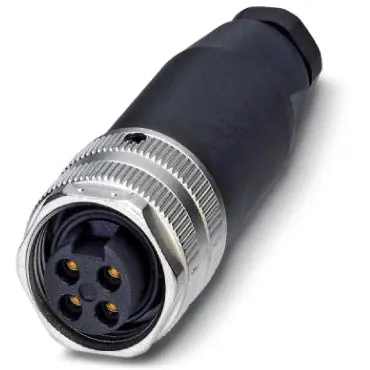 Jack, 4 pole, screw connection, screw locking, straight, 1521342 - 1