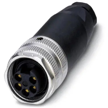 Jack, 5 pole, screw connection, screw locking, straight, 1521384 - 1