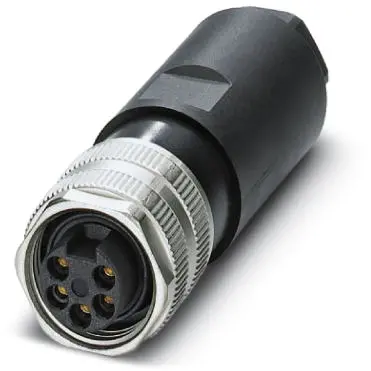 Jack, 5 pole, screw connection, screw locking, straight, 1456271 - 1
