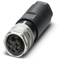 Jack, 5 pole, screw connection, screw locking, straight, 1521397
