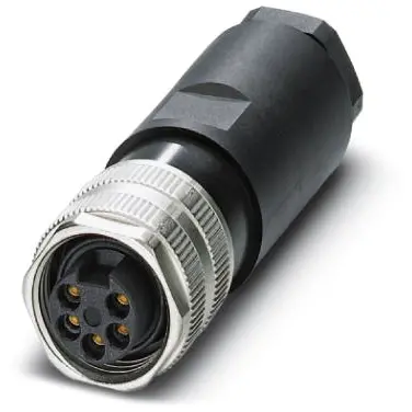 Jack, 5 pole, screw connection, screw locking, straight, 1521397 - 1