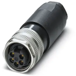 Jack, 5 pole, screw connection, screw locking, straight, 1456268