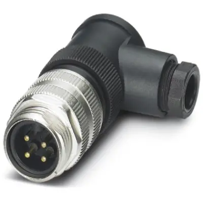 Plug, 4 pole, screw connection, screw locking, angled, 1521481 - 1