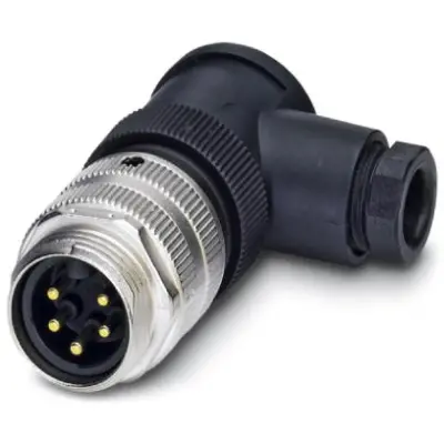 Plug, 5 pole, screw connection, screw locking, angled, 1521504 - 1