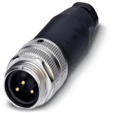 Plug, 3 pole, screw connection, screw locking, straight, 1521287 - 1