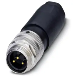 Plug, 3 pole, screw connection, screw locking, straight, 1521290