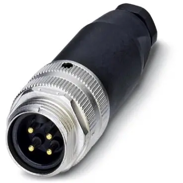 Plug, 4 pole, screw connection, screw locking, straight, 1521326 - 1