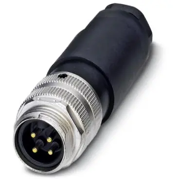 Plug, 4 pole, screw connection, screw locking, straight, 1521339 - 1