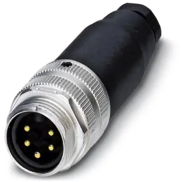 Plug, 5 pole, screw connection, screw locking, straight, 1521668 - 1