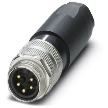 Plug, 5 pole, screw connection, screw locking, straight, 1456213 - 1