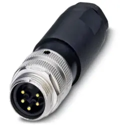Plug, 5 pole, screw connection, screw locking, straight, 1559039