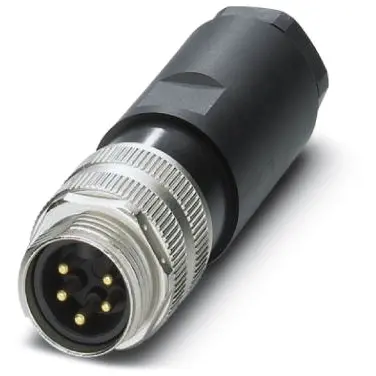 Plug, 5 pole, screw connection, screw locking, straight, 1456239 - 1