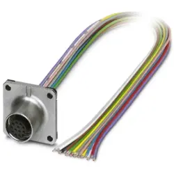 Panel socket, M12, 17 pole, strand connection, SPEEDCON locking, straight, 1441736