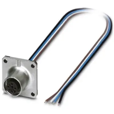 Panel socket, M12, 4 pole, strand connection, SPEEDCON locking, straight, 1419797 - 1